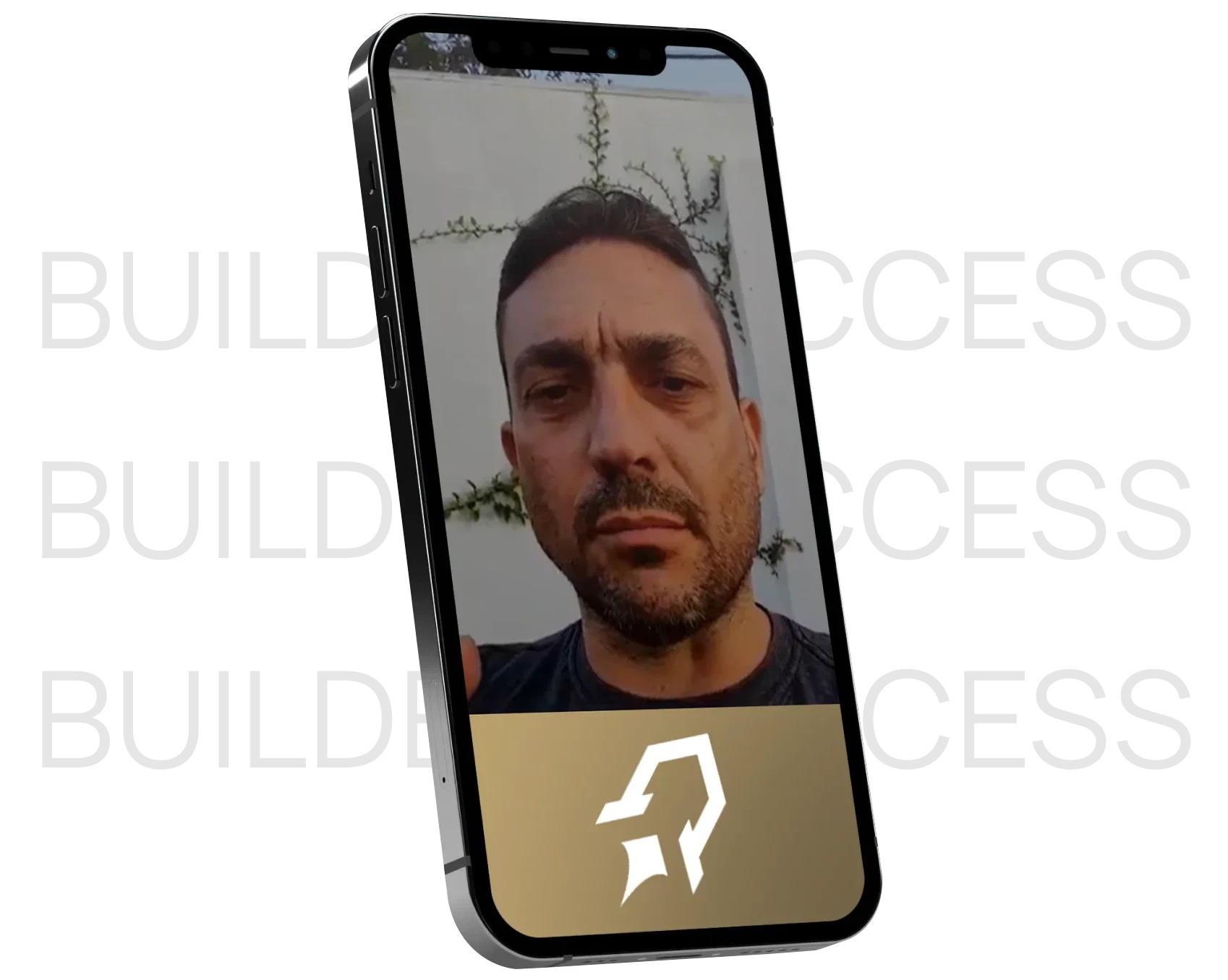 Real estate developer testimonial on smartphone screen.