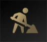 Construction worker icon symbolizing building and development.